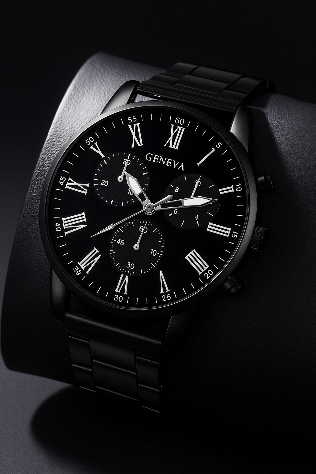 RELOJ GENOVA NEGRO ESTILO INDUSTRIAL